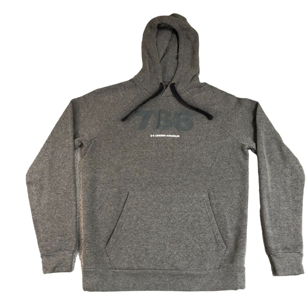 Under Armour Hoodie Mens Medium Gray Lose Logo Pullover Graphic Print Sportswear